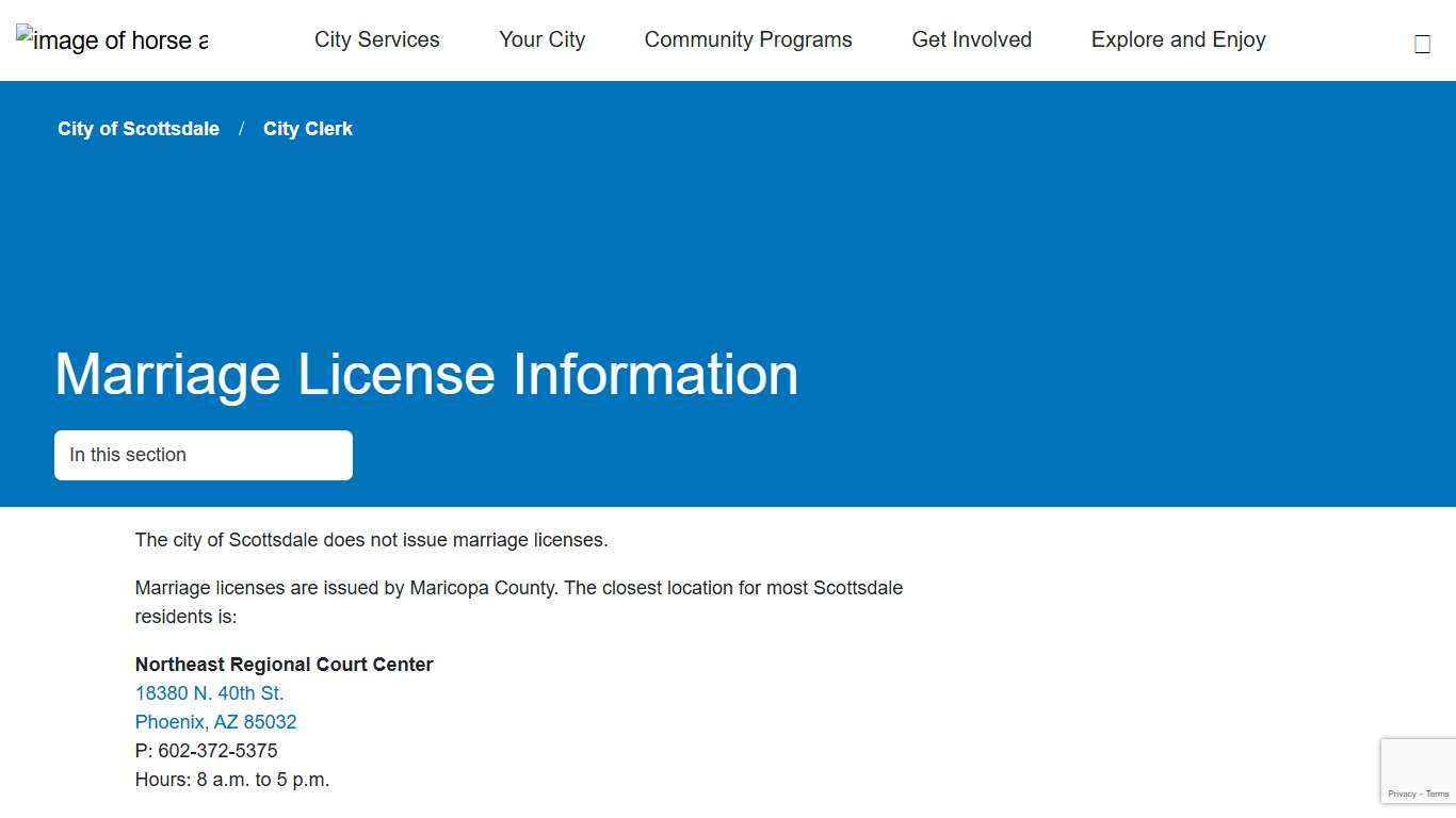 Marriage License Information City of Scottsdale