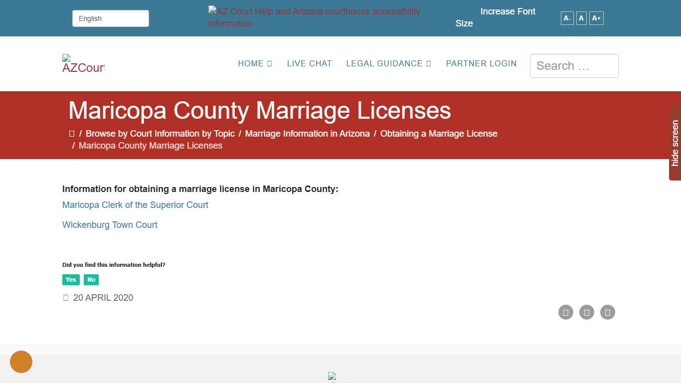 Filing a Application for a Marriage License in Maricopa County Arizona