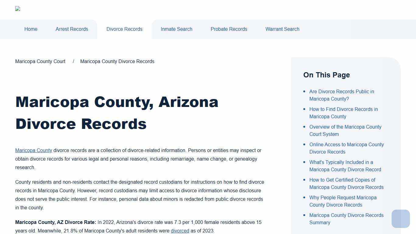 Maricopa County Divorce Records Search Maricopa County Court